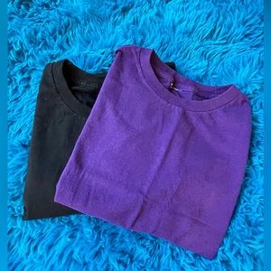 BLANKS :::  2pk cotton color tshirts Mens Size Small purple + black
